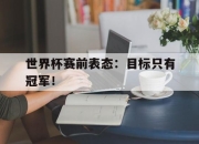 乐鱼app-世界杯赛前表态：目标只有冠军！